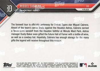 2023 Topps Now #59 Miguel Cabrera Back