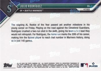 2023 Topps Now #66 Julio Rodriguez Back