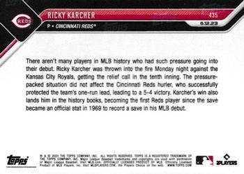2023 Topps Now #435 Ricky Karcher Back