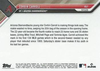 2023 Topps Now #657 Corbin Carroll Back