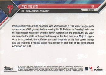 2023 Topps Now #686 Wes Wilson Back