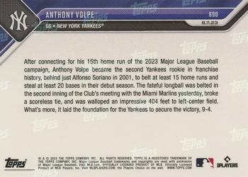 2023 Topps Now #690 Anthony Volpe Back