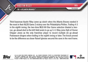 2023 Topps Now #985 Austin Riley Back