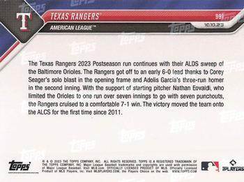 2023 Topps Now #991 Texas Rangers Back