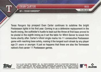 2023 Topps Now #1033 Evan Carter Back