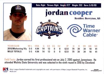 2011 Grandstand Lake County Captains SGA #NNO Jordan Cooper Back