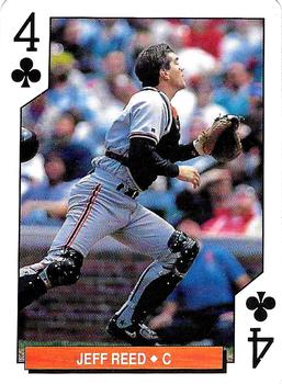 1994 Bicycle San Francisco Giants Playing Cards #4♣ Jeff Reed Front