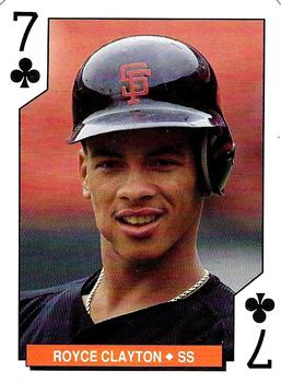 1994 Bicycle San Francisco Giants Playing Cards #7♣ Royce Clayton Front