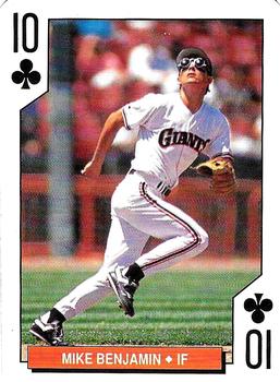 1994 Bicycle San Francisco Giants Playing Cards #10♣ Mike Benjamin Front
