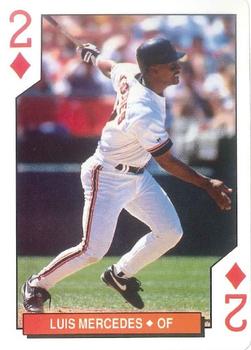 1994 Bicycle San Francisco Giants Playing Cards #2♦ Luis Mercedes Front