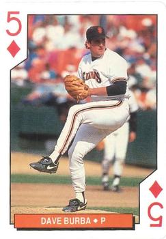 1994 Bicycle San Francisco Giants Playing Cards #5♦ Dave Burba Front