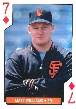 1994 Bicycle San Francisco Giants Playing Cards #7♦ Matt Williams Front