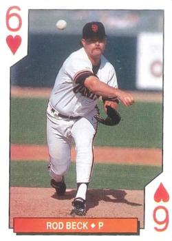 1994 Bicycle San Francisco Giants Playing Cards #6♥ Rod Beck Front