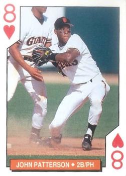 1994 Bicycle San Francisco Giants Playing Cards #8♥ John Patterson Front