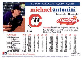 2011 Grandstand Chattanooga Lookouts #NNO Michael Antonini Back