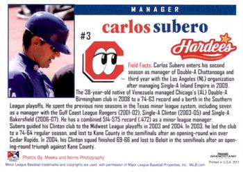 2011 Grandstand Chattanooga Lookouts #NNO Carlos Subero Back