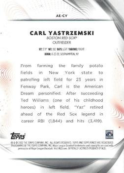 2022 Finest - Aura of Excellence #AE-CY Carl Yastrzemski Back
