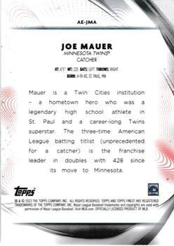 2022 Finest - Aura of Excellence #AE-JMA Joe Mauer Back