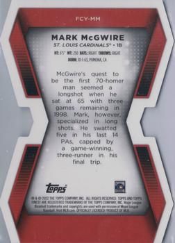 2022 Finest - Finest Career Years Die Cuts #FCY-MM Mark McGwire Back