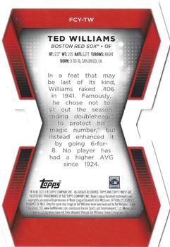 2022 Finest - Finest Career Years Die Cuts #FCY-TW Ted Williams Back