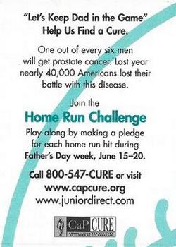2000 CaP Cure Home Run Challenge #NNO Mark McGwire Back