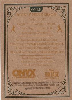 2022 Onyx Vintage Extended #OVRH Rickey Henderson Back