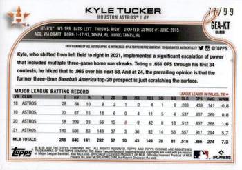 2022 Topps Gilded Collection - Topps Chrome Gold Etch Autographs #GEA-KT Kyle Tucker Back