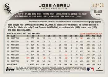 2022 Topps Gilded Collection - Topps Chrome Gold Etch Autographs Rose Gold #GEA-ABR Jose Abreu Back