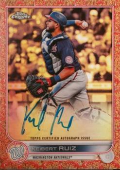 2022 Topps Gilded Collection - Topps Chrome Gold Etch Autographs Red #GEA-KR Keibert Ruiz Front