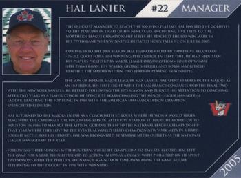 2005 Winnipeg Goldeyes #NNO Hal Lanier Back