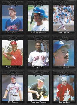 1992 Cartwrights Players Choice Silver - 9-Card Panels #10-18 Todd Hundley / Pedro Martinez / Mark Wohlers / Derek Bell / Kenny Lofton / Reggie Sanders / Eric Lindros / Todd Van Poppel / Jim Thome Front