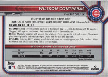 2022 Bowman Chrome Sapphire Edition #19 Willson Contreras Back