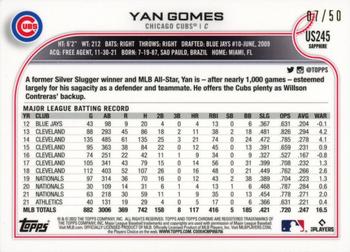 2022 Topps Chrome Update Sapphire Edition - Gold #US245 Yan Gomes Back