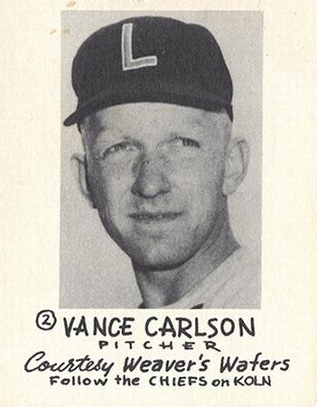 1954 Weaver's Wafers Lincoln Chiefs #2 Vance Carlson Front
