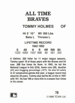 1986 TCMA All-Time Atlanta Braves - Color #7B Tommy Holmes Back