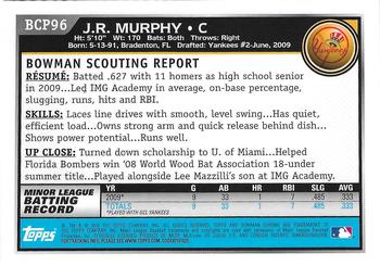 2010 Bowman - Chrome Prospects Autographs #BCP96 J.R. Murphy Back