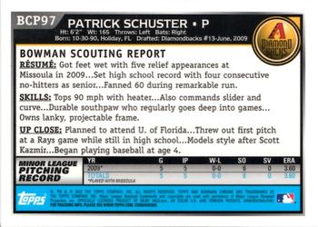 2010 Bowman - Chrome Prospects Autographs #BCP97 Patrick Schuster Back