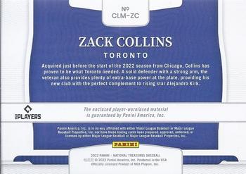2022 Panini National Treasures - Colossal Materials #CLM-ZC Zack Collins Back