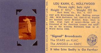 1948 Signal Oil PCL Players Slides (UO-UNC) #NNO Lou Kahn Front