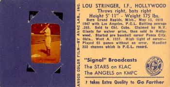 1948 Signal Oil PCL Players Slides (UO-UNC) #NNO Lou Stringer Front
