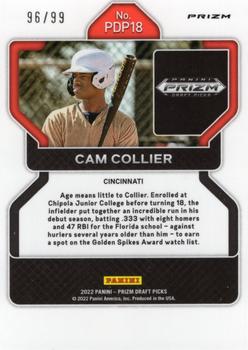 2022 Panini Prizm Draft Picks - Tiger Stripes #PDP18 Cam Collier Back