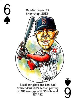 2022 Hero Decks Boston Red Sox Baseball Heroes Playing Cards (16th Edition) #6♠ Xander Bogaerts Front