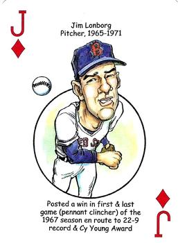 2022 Hero Decks Boston Red Sox Baseball Heroes Playing Cards (16th Edition) #J♦ Jim Lonborg Front