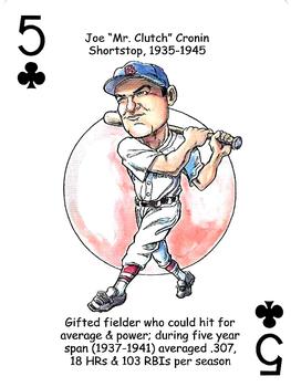 2022 Hero Decks Boston Red Sox Baseball Heroes Playing Cards (16th Edition) #5♣ Joe Cronin Front