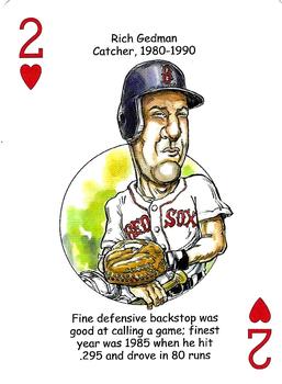 2022 Hero Decks Boston Red Sox Baseball Heroes Playing Cards (16th Edition) #2♥ Rich Gedman Front