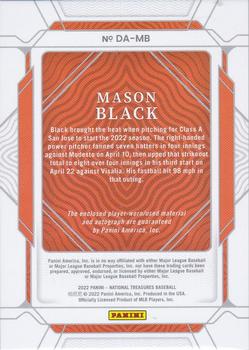 2022 Panini National Treasures - Diamond Autographs #DA-MB Mason Black Back