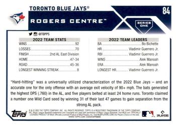 2023 Topps - Gold Foil #84 Toronto Blue Jays Back