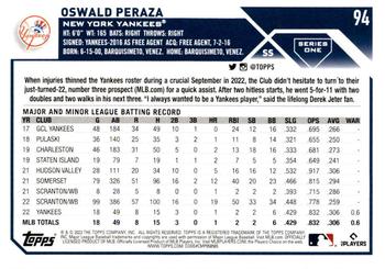 2023 Topps - Gold Foil #94 Oswald Peraza Back