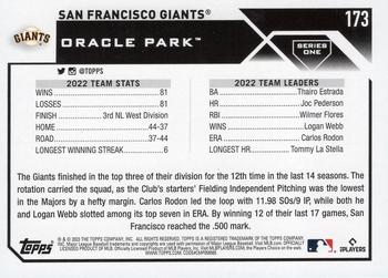 2023 Topps - Gold Foil #173 San Francisco Giants Back