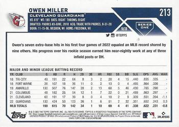 2023 Topps - Gold Foil #213 Owen Miller Back